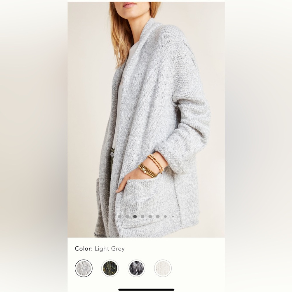 Anthropologie Josie Cardigan Size Xsmall, Light Grey
